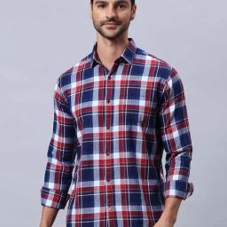 HJ HASASI Multicolor Slim Fit Check Cotton Shirt-image-92