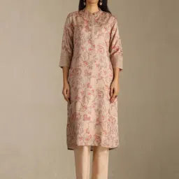 Soch Beige Straight Fit Floral Kurta-picture-29