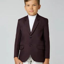 Kids Island Boys Wine Solid Blazer-image-92