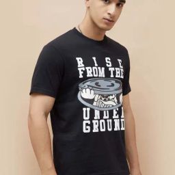 Fame Forever By Lifestyle Black Cotton Regular Fit Printed T-Shirt-image-27
