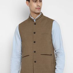 Turtle Woven Design Nehru Jacket-3