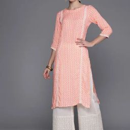 Ahalyaa Off-White Viscose Rayon Regular Fit Printed Kurta-image-68