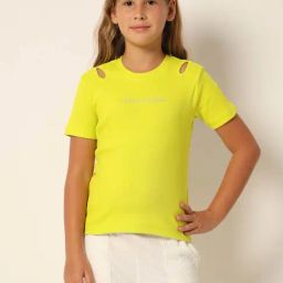 VERO MODA GIRL Lime Yellow Embellished Top-picture-44