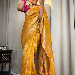 AMRUTKALA SAREES Woven Design Banarasi Saree-image-25