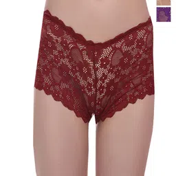 Fleurt Pack Of 3 Assorted Lace Boy Shorts Briefs - HOBFPT3-OS-28-image-27