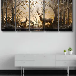 Myntra Elegant Homes Brown & Grey 1 Piece Wood Other Wall Paintings-24