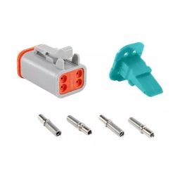 AMPHENOL SINE/TUCHEL AUTOMOTIVE CONNECTOR, PLUG, 4POS, 13A, AT06-4S-KIT01-picture-1