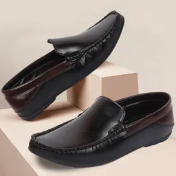 FAUSTO Men Black Loafers-image-74