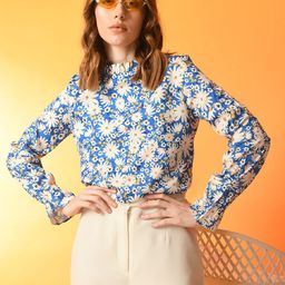 COATTIRE Floral Print Bell Sleeve Crepe Top-picture-19