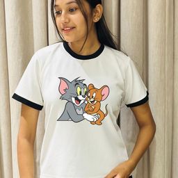 Moda Rapido Women Tom & Jerry Graphic Printed Round Neck T-shirt-image-50