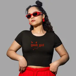 TheBTclub Women Typography Print Crop Top-picture-30