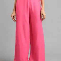 W Pink Regular Fit Parallel Pants-picture-27