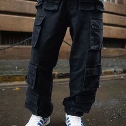 Powerlook Men Loose Fit Cargos Trousers-image-42