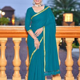 Pandadi Saree Women Solid Zari Sarees With Matching Blouse Piece-44