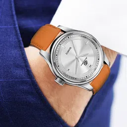 DOUBLERUN Men Dial & Leather Textured Straps Analogue Multi Function Watch H05N1301 image 4