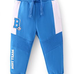 Babyhug Cotton Looper Knit Full Length Lounge Pant Text Print -  Blue-image-78