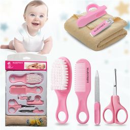 Majestique Baby Grooming Set,  Brush, Comb, Clipper, File & Baby Towel - (7 in 1 Pink)-image-68