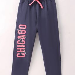 Doreme Single Jersey Knitted Full Length Lounge Pant With Text Print - Navy Blue-picture-6