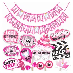 Wobbox First Tooth Decoration Items, I Got My First Tooth Decoration Items, First Tooth Celebration Pink Pack Of-14-picture-38