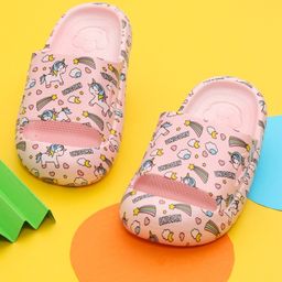 Yellow Bee Eva Unicorn Detailed Flip Flops - Pink-image-80