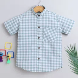 BAATCHEET CottonHalf Sleeves Checked Shirt - Green-picture-24