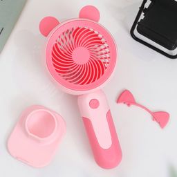The Procure Store Multi-Functional Portable & Rechargable Fan with Ears- Red-2