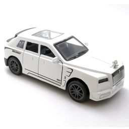 The Flyers Bay 1:32 Scale DieCast Metal Pull-Back Action Openable Doors Lights and Music Rolls-Royce Cullinan Premium Car Toy for Kids Realistic Miniature Model Gift 2+yrs Girls Boys (White)-image-100