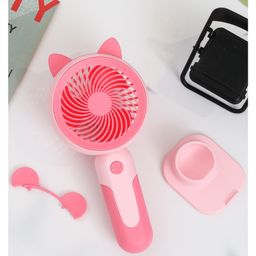 The Procure Store Multi-Functional Portable & Rechargable Fan with Ears- Red image 3