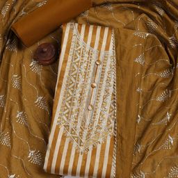 Meena Bazaar Striped Zari Unstitched Dress Material-image-19