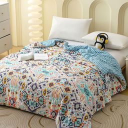 Story@home White & Blue Microfiber Mild Winter 233 GSM Double Bed Comforter-image-43