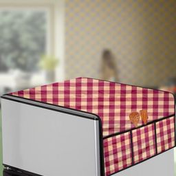 The Furnishing Tree Maroon Printed Refrigerator Cover-image-64
