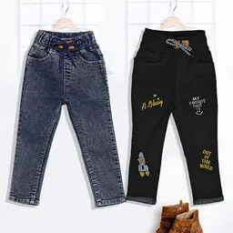 YK Boys Regular Fit High-Rise Light Fade Embroidered Jeans-image-78