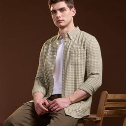 THE BEAR HOUSE Men Slim Fit Opaque Checked Casual Shirt-image-91
