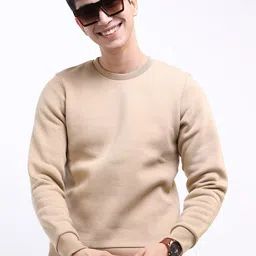 Mast & Harbour Men Solid Cotton Fleece Anti Odour Sweatshirt-picture-12
