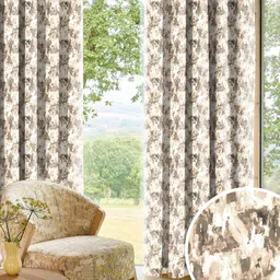 Myntra Elegant Homes Eden Premium White 2 Pieces Printed Black Out Long Door Curtain-picture-7