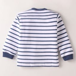 Mini Donuts Interlock Knit Full Sleeves Front Open Vests with Stripes & Dino Print Pack of 3 - Red Blue & White image 5