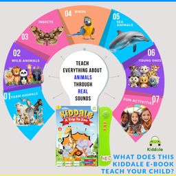 Kiddale Pack of 2 Musical Interactive BooksTrip to Zoo & English ABC Phonics |Fun & Educational Learning for Toddlers|Intelligent Book|Nursery Rhymes and Activity Book|E-Learning Book|Talking Book- Multicolor image 5