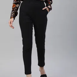 ADBUCKS Women Black Slim Fit High-Rise Peg Trousers-picture-23
