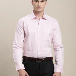 Turtle Pink Cotton Slim Fit Dobby Shirt-image-14