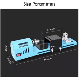 Nutronics Mini Wood Table Top Lathe Tool Kit 150 W Power 7-Level Adjustable Speed (0-7000 rpm) Blue & Black image 2
