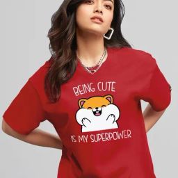 Bewakoof Red Graphic Oversized T-Shirt-picture-46