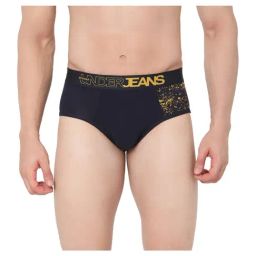 UnderJeans by Spykar Navy Cotton Briefs-image-74