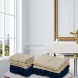 LORENA [12pc] 100% Cotton Super-Soft Terry Towels -4pc Hand, 8pc Face (d`ross) solid-multi-13