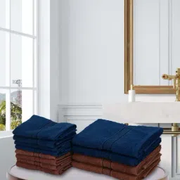 LORENA [12pc] 100% Cotton Super-Soft Terry Towels -4pc Hand, 8pc Face (d`ross) solid-multi-picture-8