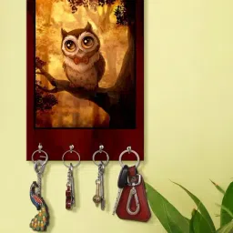 999Store Brown & Black MDF  Key Holder - Set of 1-image-3