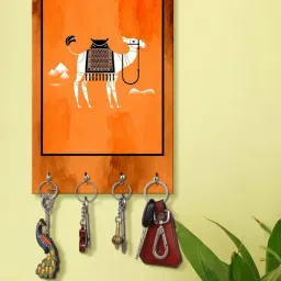 999Store Orange & White MDF  Key Holder - Set of 1-17