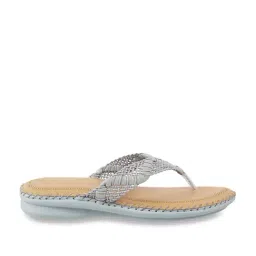 Walkway Women's Grey Thong Wedges-image-21