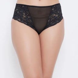 Clovia Black Lace Hipster Panty-image-63