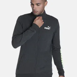 Puma Dark Grey Cotton Slim Fit Jacket-image-60