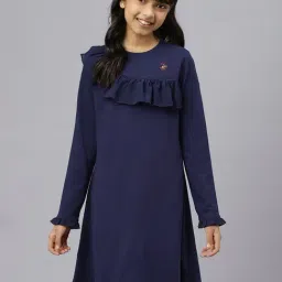 Beverly Hills Polo Club Kids Navy Solid Full Sleeves T-Shirt Dress-image-41